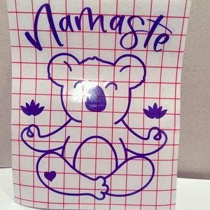 Namaste koala vinyl typically used for car windows or tumblers